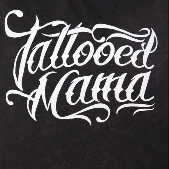 Tattooed Mama Oversized Tee | Black Wash Graphic | Relaxed Fit | Size S & XS - Picture 6 of 9